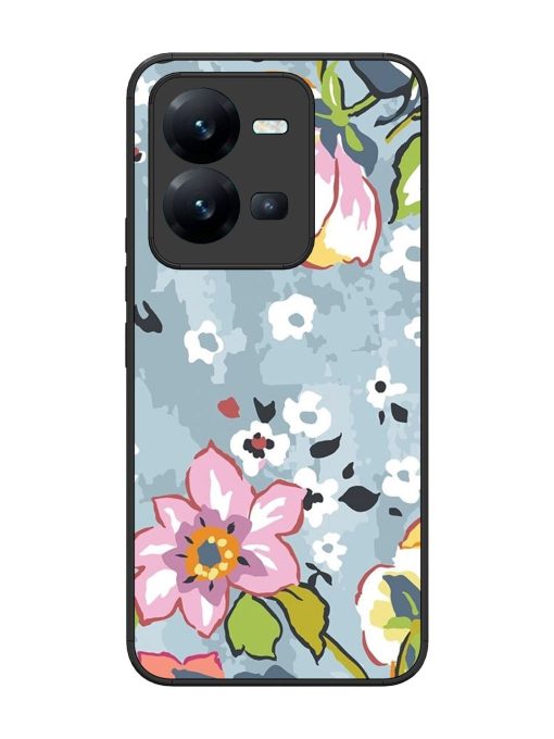 Floral Fantasy Glossy Soft Edge Case for Vivo V25 (5G) Chachhi