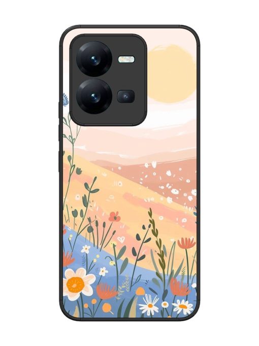 Golden Hour Blooms Glossy Soft Edge Case for Vivo V25 (5G) Chachhi