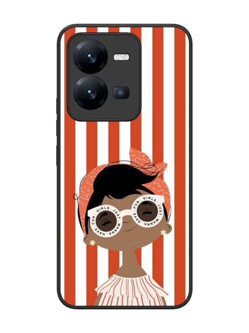 Girls Just Wanna Have Fun Glossy Soft Edge Case for Vivo V25 (5G) Chachhi