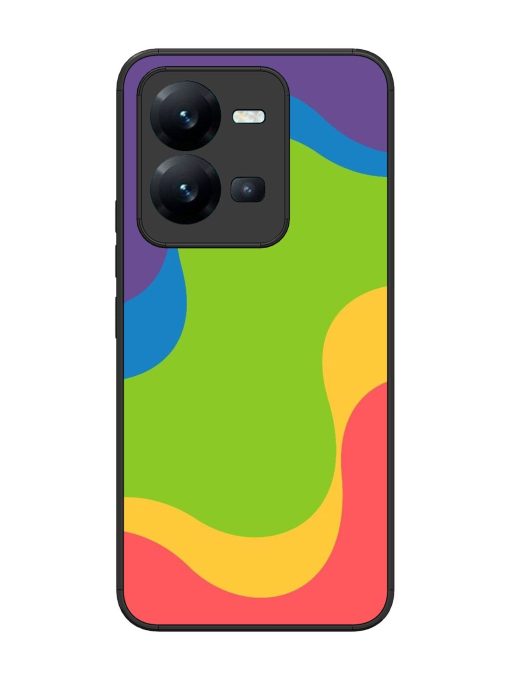 Wavy Rainbow Wonderland Glossy Soft Edge Case for Vivo V25 (5G) Chachhi