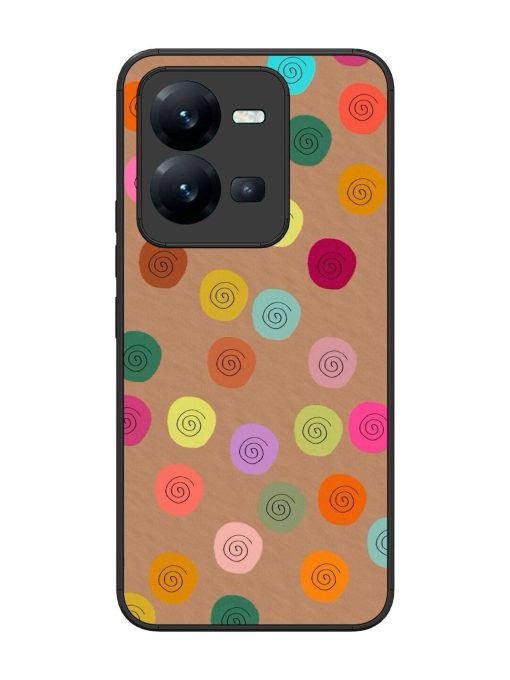 Swirly Dots On Kraft Glossy Soft Edge Case for Vivo V25 (5G) Chachhi