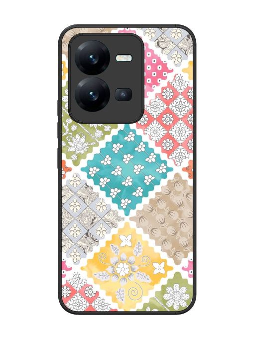 Patchwork Dreamscape Glossy Soft Edge Case for Vivo V25 (5G) Chachhi