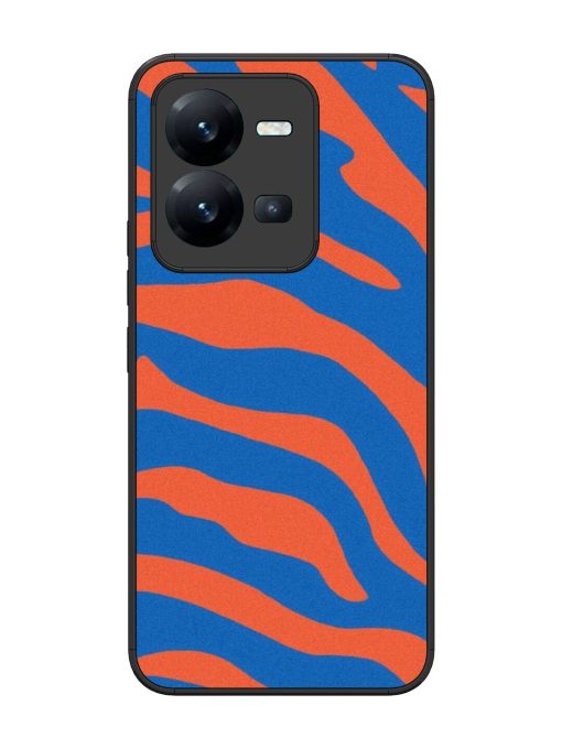 Zebra Stripes In Blue And Orange Glossy Soft Edge Case for Vivo V25 (5G) Chachhi