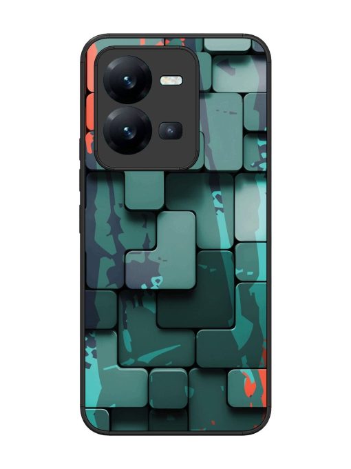 Abstract Geometric Mosaic Glossy Soft Edge Case for Vivo V25 (5G) Chachhi