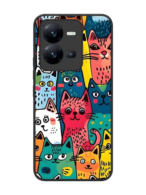 Feline Frenzy Glossy Soft Edge Case for Vivo V25 (5G) Chachhi