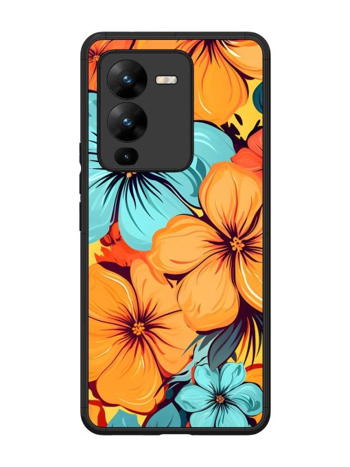 Tropical Bloom Glossy Soft Edge Case for Vivo V25 Pro (5G) Chachhi