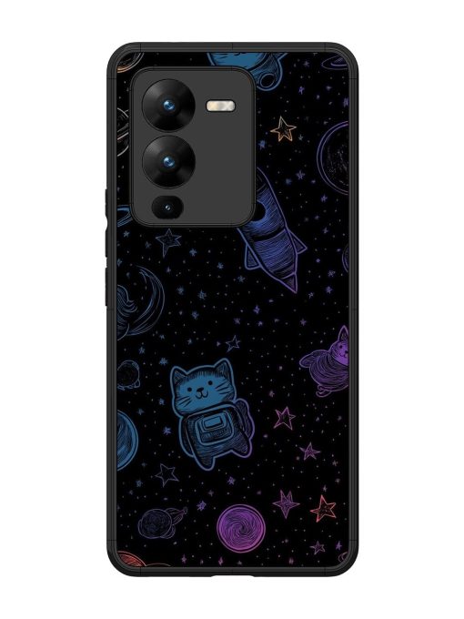 Cosmic Cat Chaos Glossy Soft Edge Case for Vivo V25 Pro (5G) Chachhi