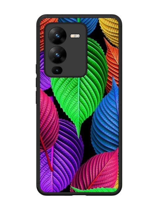 Rainbow Leaf Symphony Glossy Soft Edge Case for Vivo V25 Pro (5G) Chachhi