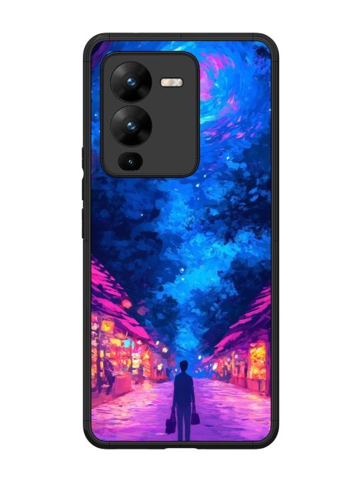 Neon Nightscape Glossy Soft Edge Case for Vivo V25 Pro (5G) Chachhi