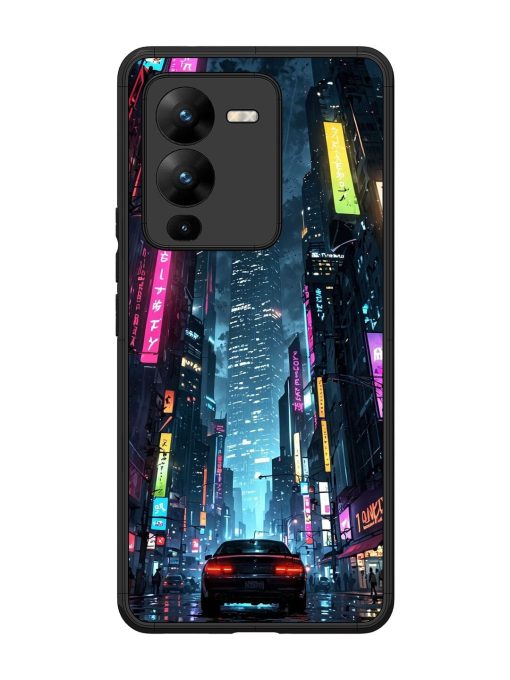 Neon Nightscape Glossy Soft Edge Case for Vivo V25 Pro (5G) Chachhi