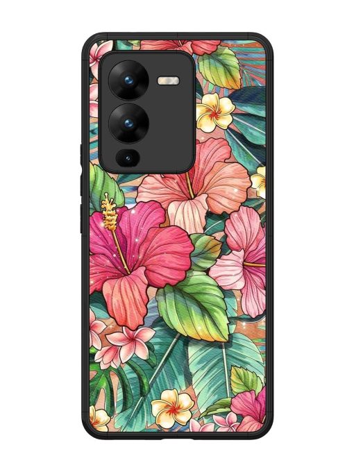 Tropical Tapestry Glossy Soft Edge Case for Vivo V25 Pro (5G) Chachhi