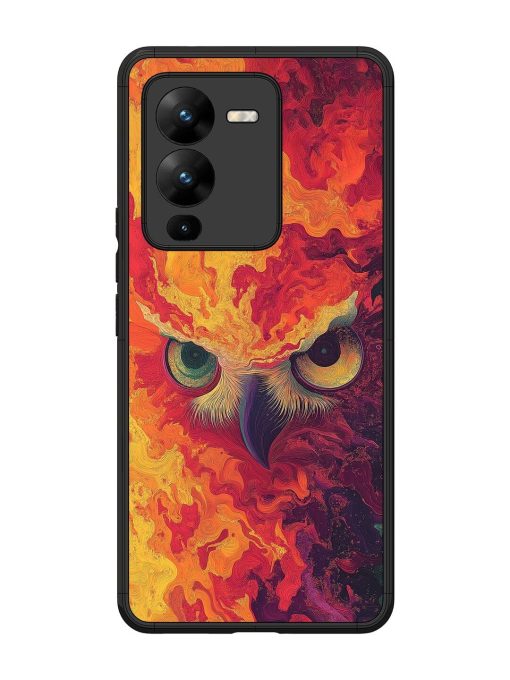 Fiery Owl Glossy Soft Edge Case for Vivo V25 Pro (5G) Chachhi