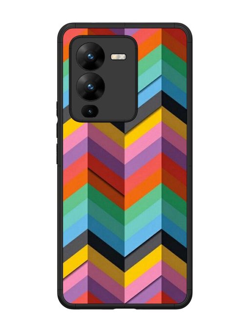 Colorful Zigzag Glossy Soft Edge Case for Vivo V25 Pro (5G) Chachhi