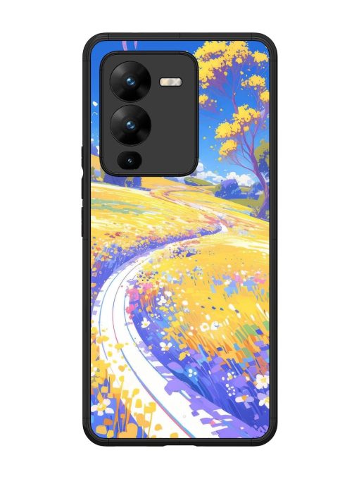 Vibrant Spring Meadow Glossy Soft Edge Case for Vivo V25 Pro (5G) Chachhi