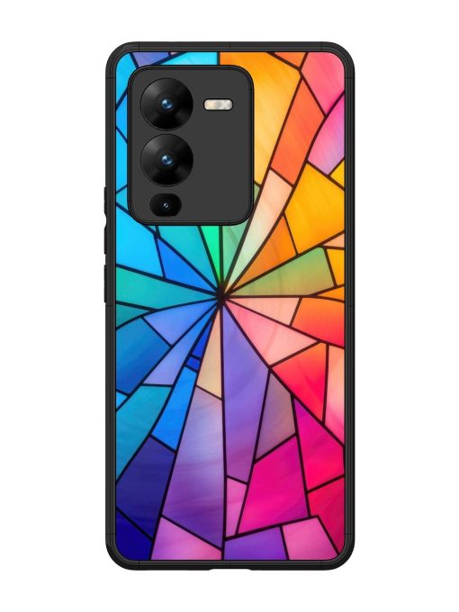 Stained Glass Kaleidoscope Of Colors Glossy Soft Edge Case for Vivo V25 Pro (5G) Chachhi