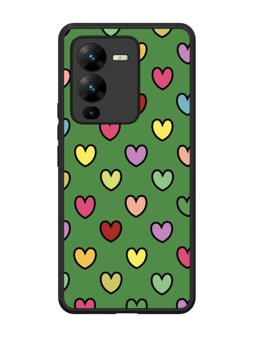 Rainbow Heart Parade Glossy Soft Edge Case for Vivo V25 Pro (5G) Chachhi