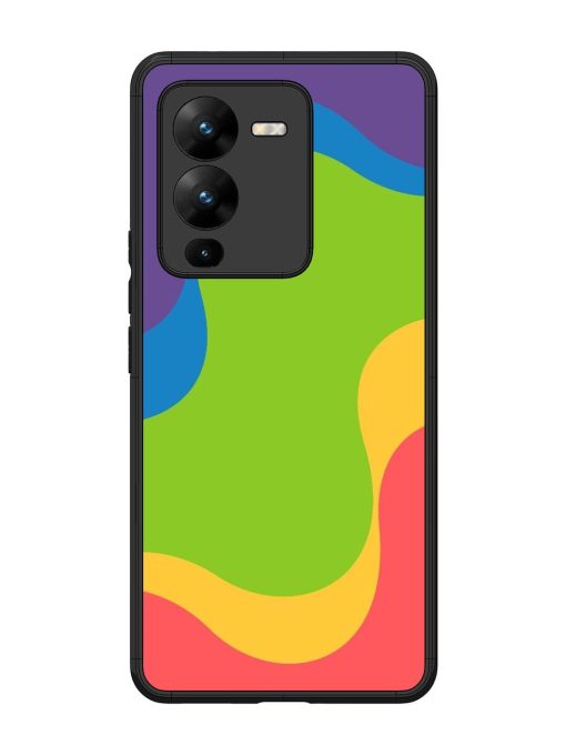 Wavy Rainbow Wonderland Glossy Soft Edge Case for Vivo V25 Pro (5G) Chachhi