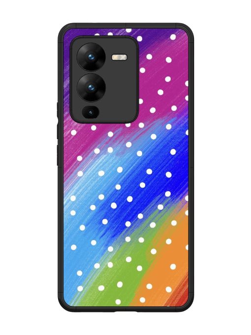 Rainbow Polka Dot Dream Glossy Soft Edge Case for Vivo V25 Pro (5G) Chachhi