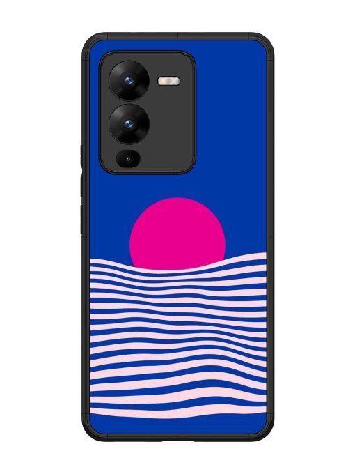 Pink Sunset Over Blue Waves Glossy Soft Edge Case for Vivo V25 Pro (5G) Chachhi