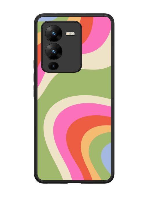 Wavy Rainbow Wonderland Glossy Soft Edge Case for Vivo V25 Pro (5G) Chachhi