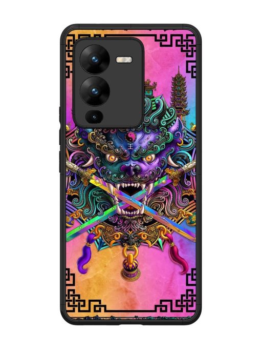 Psychedelic Fu Dog Tapestry Glossy Soft Edge Case for Vivo V25 Pro (5G) Chachhi