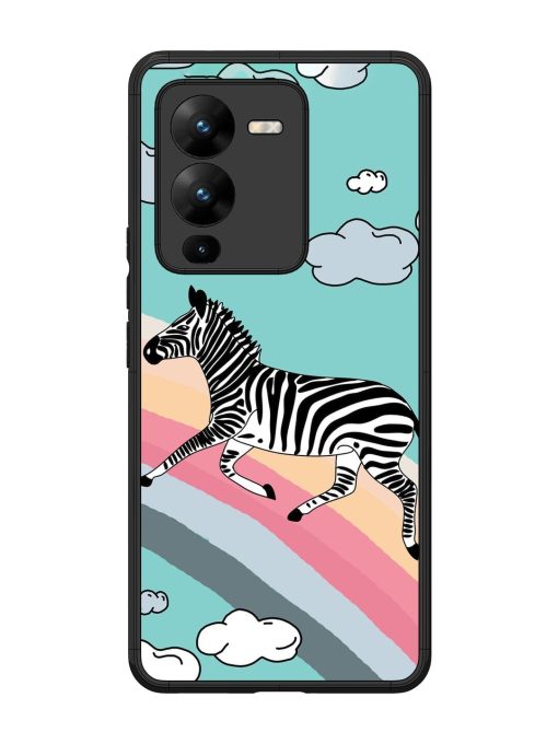 Zebra On A Rainbow Glossy Soft Edge Case for Vivo V25 Pro (5G) Chachhi