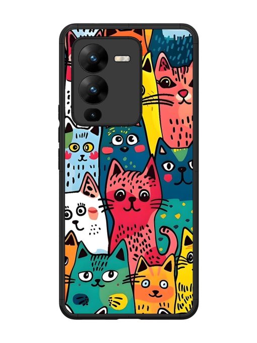 Feline Frenzy Glossy Soft Edge Case for Vivo V25 Pro (5G) Chachhi