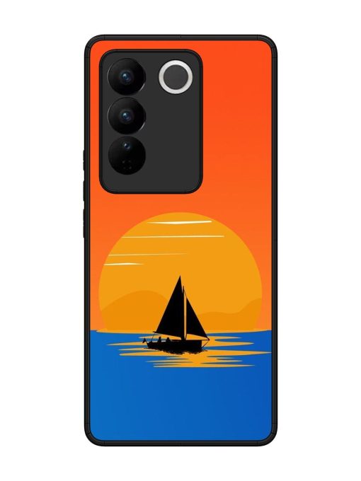 Sunset Sail Glossy Soft Edge Case for Vivo V27 (5G) Chachhi