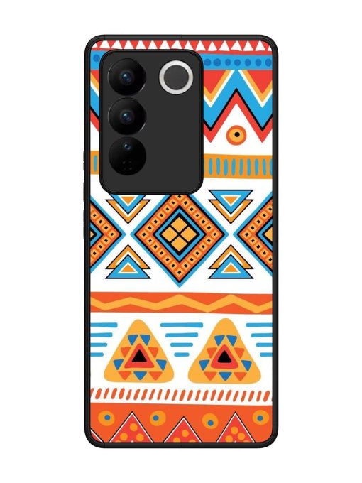 Vibrant Tribal Pattern Glossy Soft Edge Case for Vivo V27 (5G) Chachhi