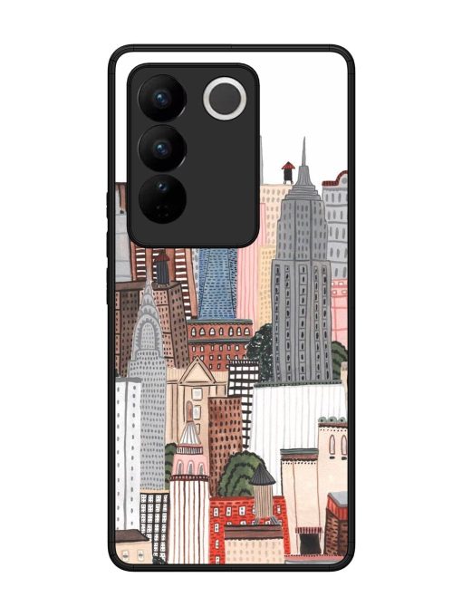 Cityscape Dreams Glossy Soft Edge Case for Vivo V27 (5G) Chachhi