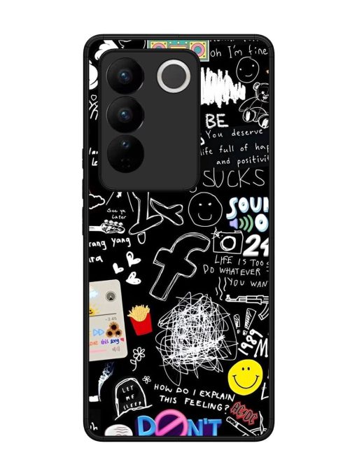 Doodle Diary Glossy Soft Edge Case for Vivo V27 (5G) Chachhi