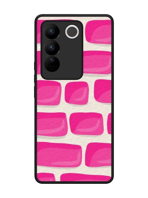 Pink Brick Wall Glossy Soft Edge Case for Vivo V27 (5G) Chachhi