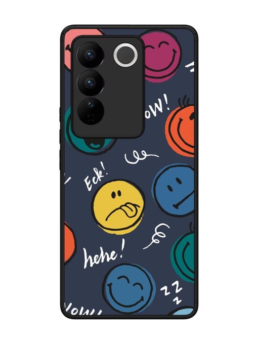 Emoticon Parade Glossy Soft Edge Case for Vivo V27 (5G) Chachhi