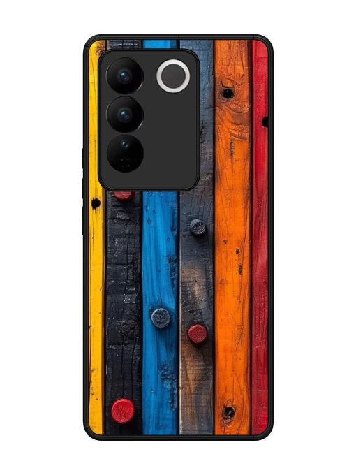 Rainbow Plank Glossy Soft Edge Case for Vivo V27 (5G) Chachhi