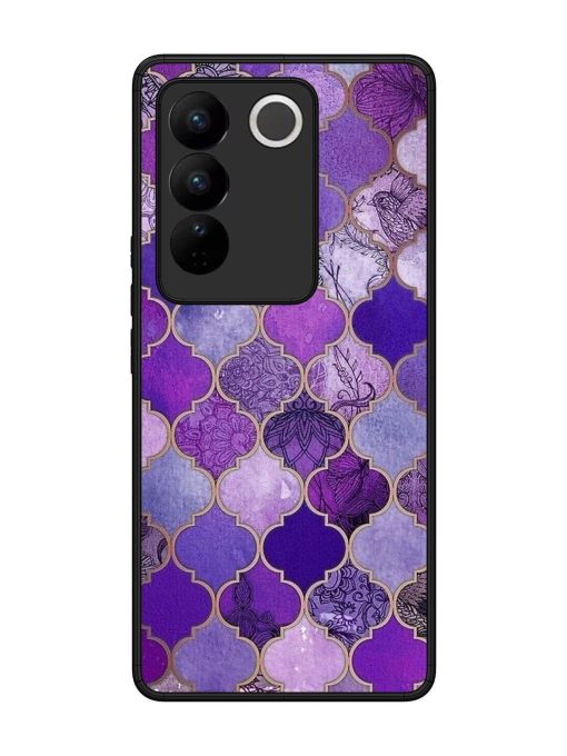 Purple Mosaic Magic Glossy Soft Edge Case for Vivo V27 (5G) Chachhi