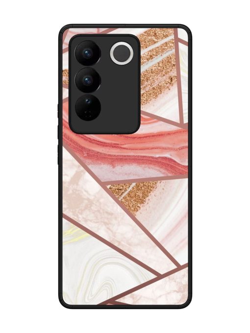 Rosy Mosaic Glossy Soft Edge Case for Vivo V27 (5G) Chachhi