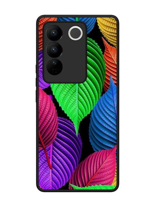 Rainbow Leaf Symphony Glossy Soft Edge Case for Vivo V27 (5G) Chachhi