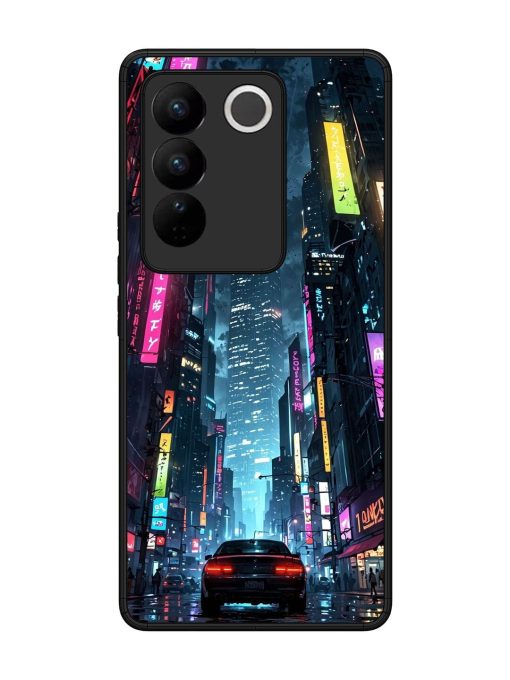 Neon Nightscape Glossy Soft Edge Case for Vivo V27 (5G) Chachhi