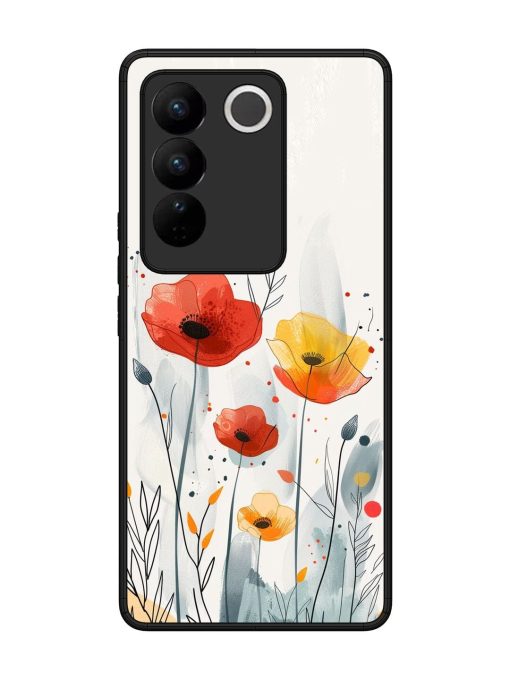 Poppy Fields Glossy Soft Edge Case for Vivo V27 (5G) Chachhi