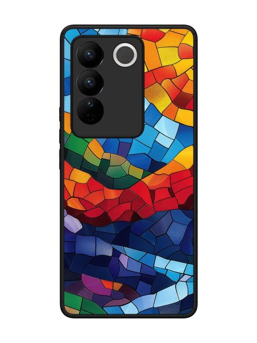 Mosaic Sunset Glossy Soft Edge Case for Vivo V27 (5G)