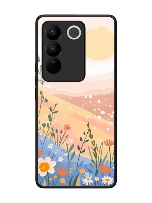 Golden Hour Blooms Glossy Soft Edge Case for Vivo V27 (5G) Chachhi