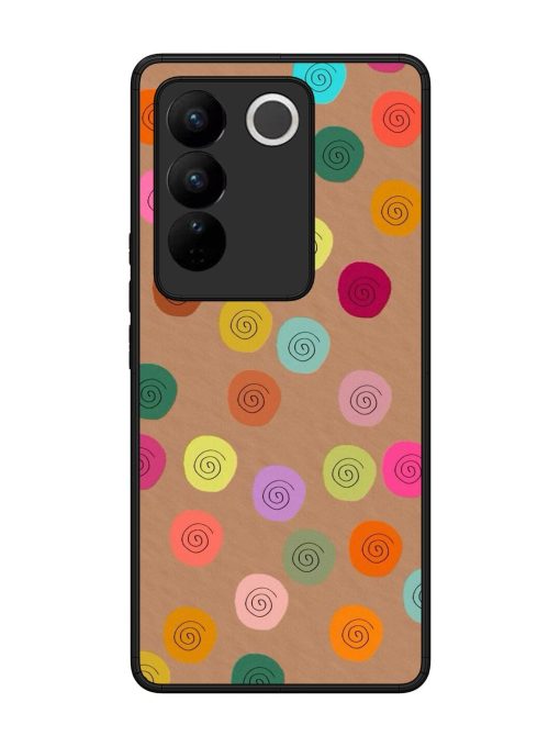 Swirly Dots On Kraft Glossy Soft Edge Case for Vivo V27 (5G) Chachhi