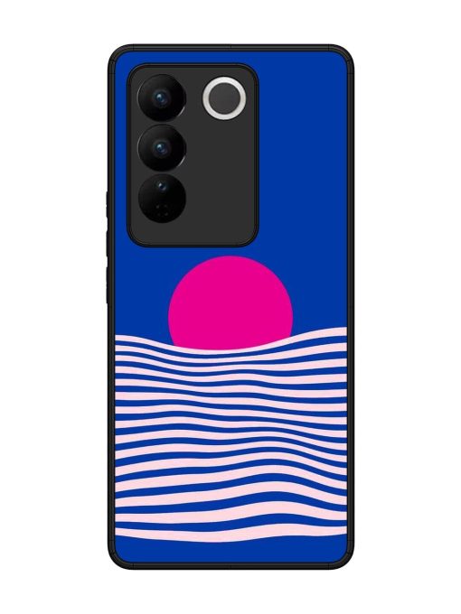 Pink Sunset Over Blue Waves Glossy Soft Edge Case for Vivo V27 (5G)