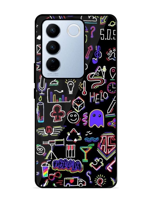 Neon Doodle Glossy Soft Edge Case for Vivo V27 Pro (5G) Chachhi