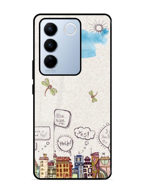 Doodle City Glossy Soft Edge Case for Vivo V27 Pro (5G) Chachhi