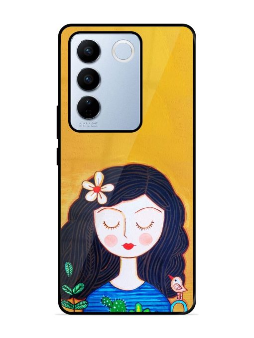 Girl Illustration Glossy Soft Edge Case for Vivo V27 Pro (5G) Chachhi