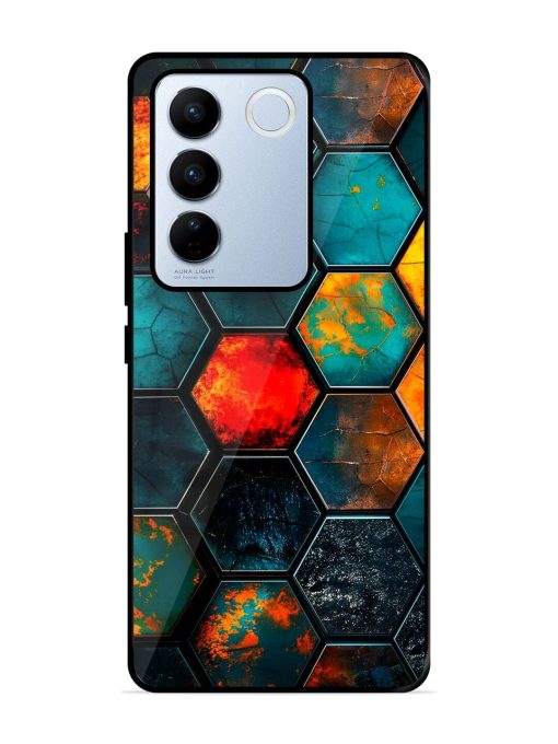 Hexagon Hive Glossy Soft Edge Case for Vivo V27 Pro (5G) Chachhi