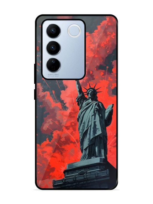 Lady Liberty'S Firework Finale Glossy Soft Edge Case for Vivo V27 Pro (5G) Chachhi