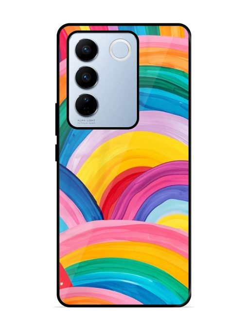 Rainbow Symphony Glossy Soft Edge Case for Vivo V27 Pro (5G) Chachhi