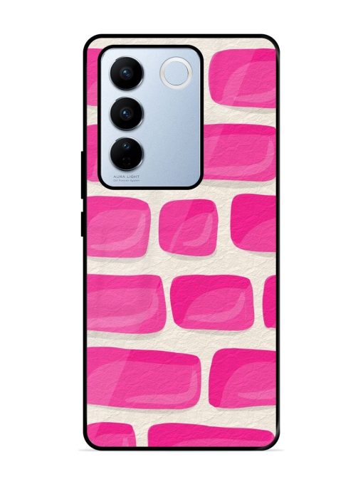 Pink Brick Wall Glossy Soft Edge Case for Vivo V27 Pro (5G) Chachhi